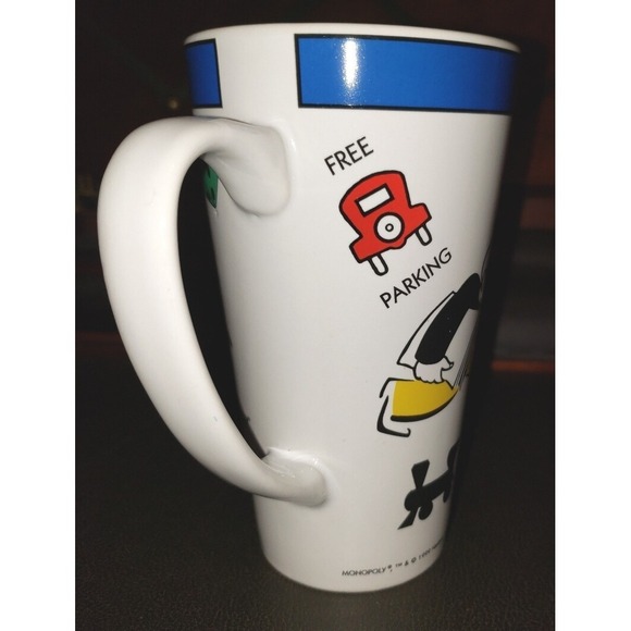 Two Tall Monopoly Cups Mugs ©1999 Hasbro - Picture 6 of 9